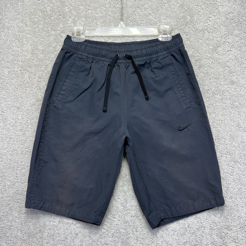 Nike Shorts Mens Medium Gray Cotton Nylon Blend Drawstring Elastic Waist Utility